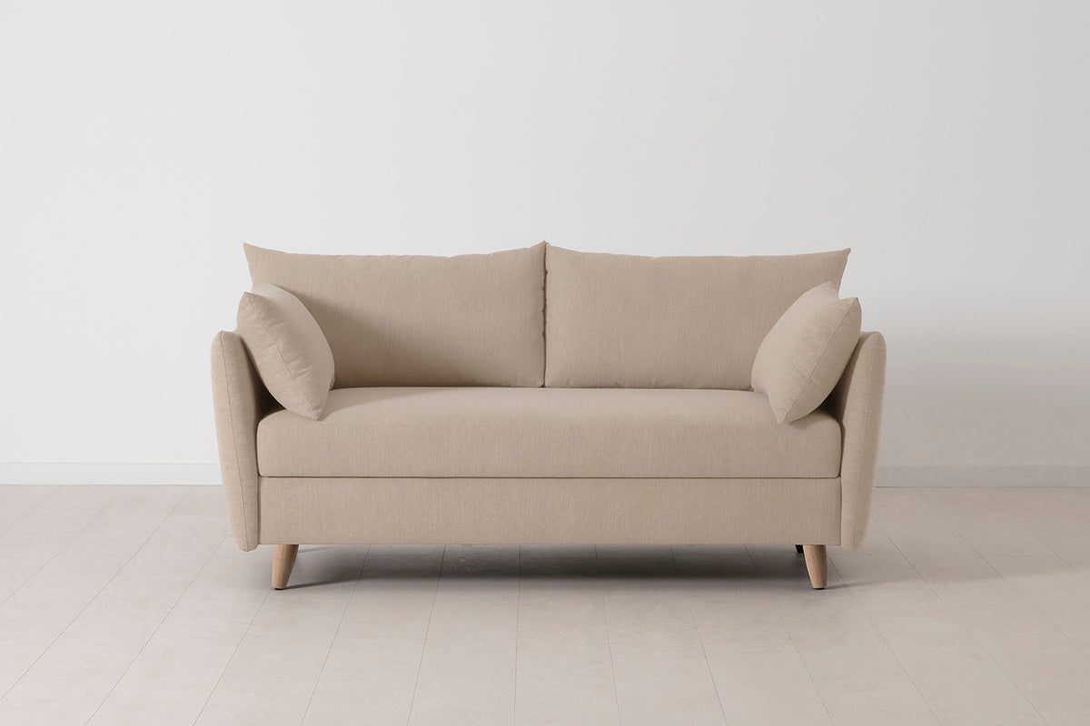 Model 08 Sofa Bed 2.5 Seater, Oak / Oatmeal