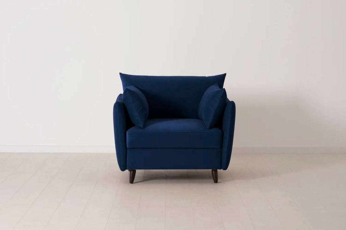 Model 08 Chair Bed Single Sofa Bed, Indigo