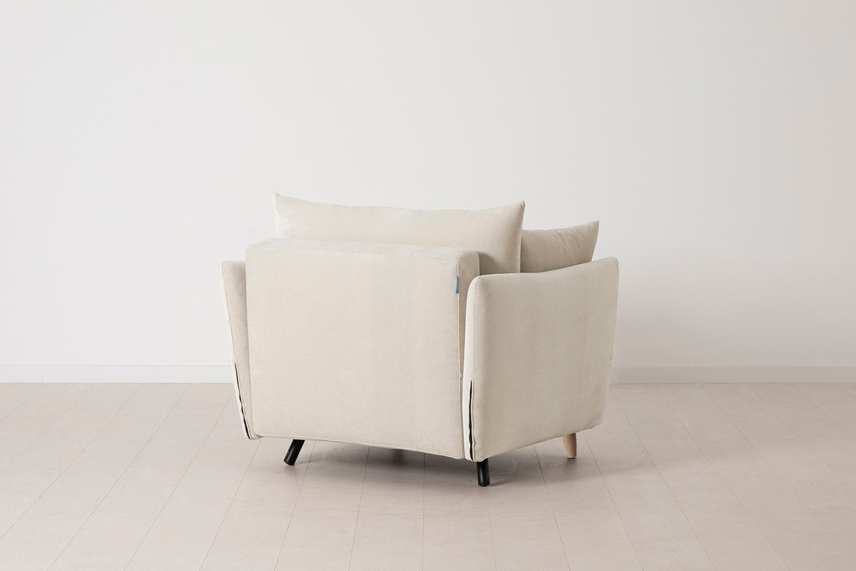 Model 08 Chair Bed Single Sofa Bed, Oak / Chalk