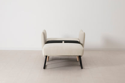 Model 08 Chair Bed Single Sofa Bed, Oak / Chalk
