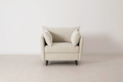 Model 08 Chair Bed Single Sofa Bed, Chalk