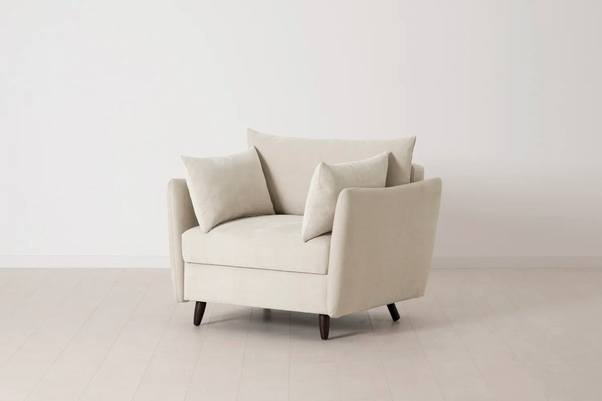 Model 08 Chair Bed Single Sofa Bed, Chalk