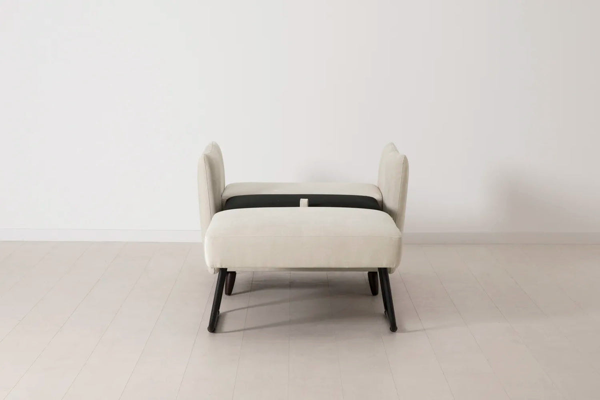 Model 08 Chair Bed Single Sofa Bed, Chalk