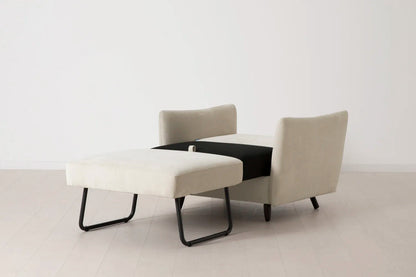 Model 08 Chair Bed Single Sofa Bed, Chalk