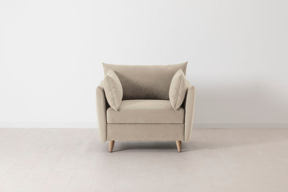 Model 08 Chair Bed Single Sofa Bed, Oak / Bone
