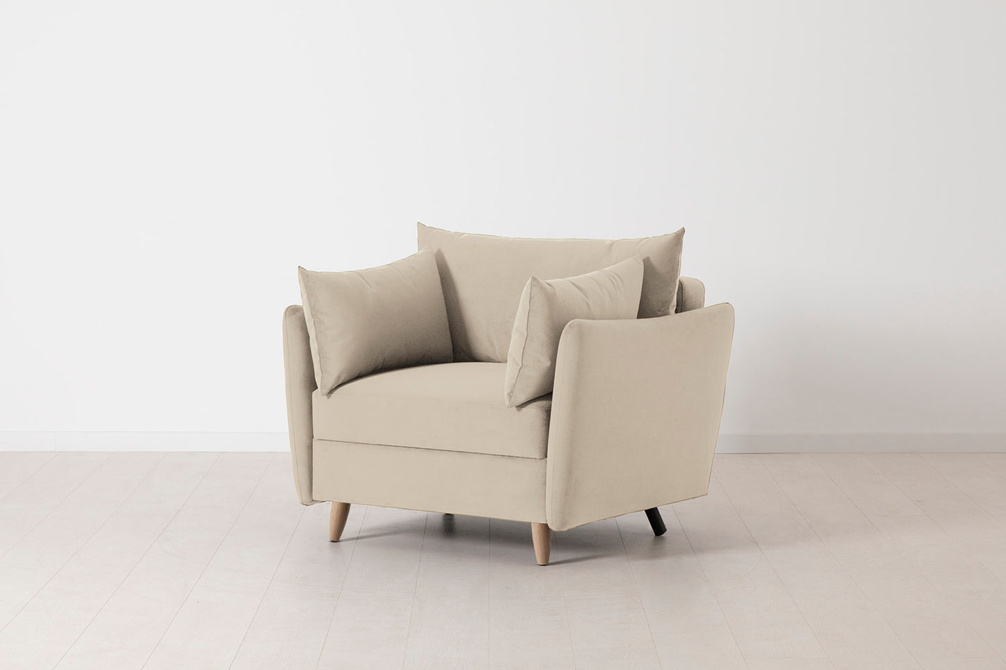 Model 08 Chair Bed Single Sofa Bed, Oak / Bone