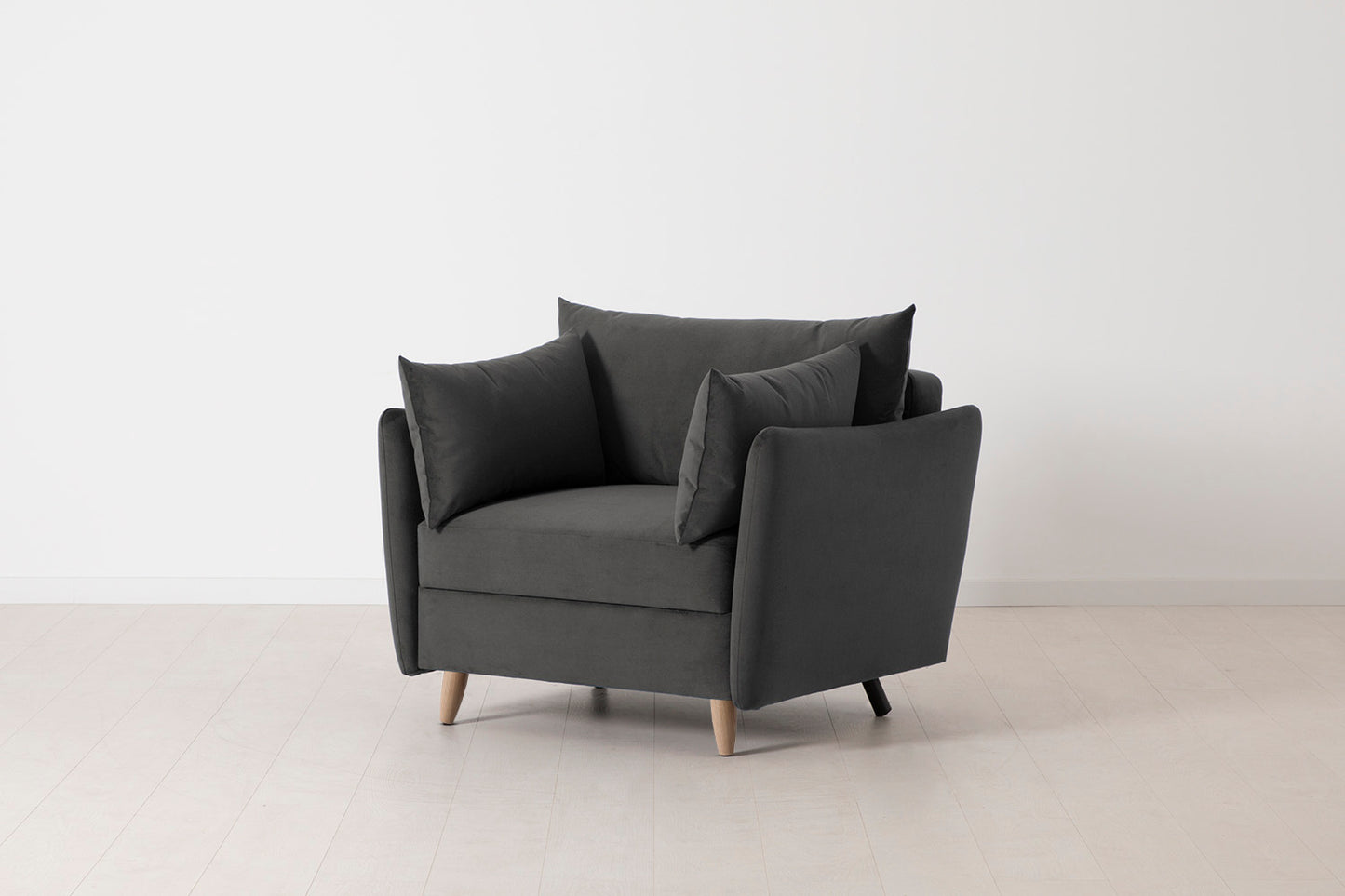 Model 08 Chair Bed Single Sofa Bed, Oak / Charcoal