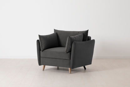 Model 08 Chair Bed Single Sofa Bed, Oak / Charcoal