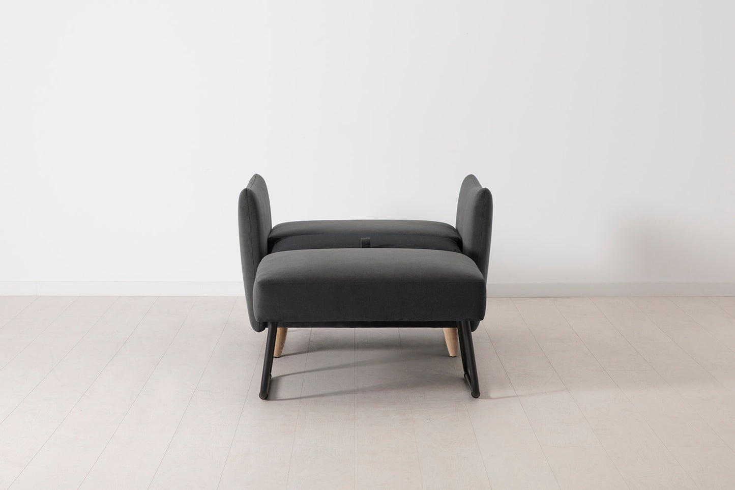 Model 08 Chair Bed Single Sofa Bed, Oak / Charcoal