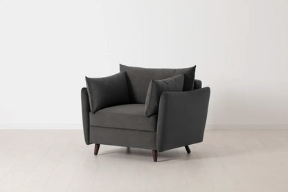 Model 08 Chair Bed Single Sofa Bed, Charcoal