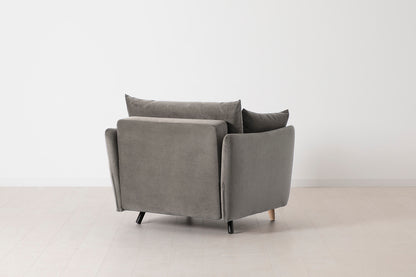 Model 08 Chair Bed Single Sofa Bed, Oak / Elephant