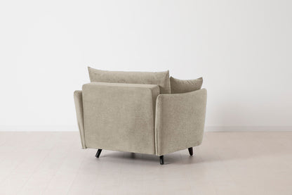 Single Chair Bed in cream chenille