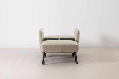 Single Chair Bed in cream chenille