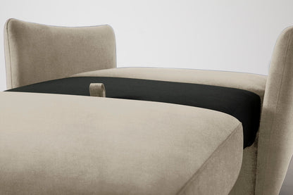 Single Chair Bed in cream chenille