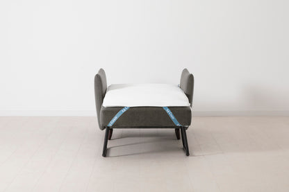 Single Chair Bed in grey chenille