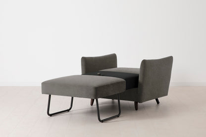 Single Chair Bed in grey chenille