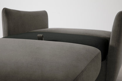 Single Chair Bed in grey chenille