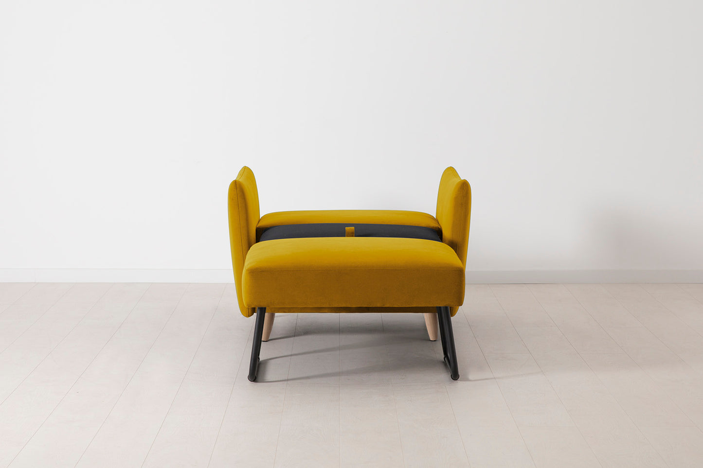 Model 08 Chair Bed Single Sofa Bed, Oak / Mustard