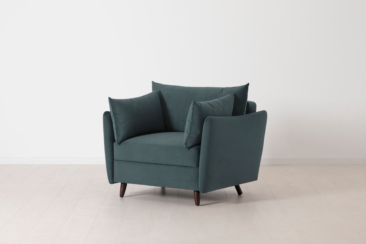 Model 08 Chair Bed Single Sofa Bed, Petrol