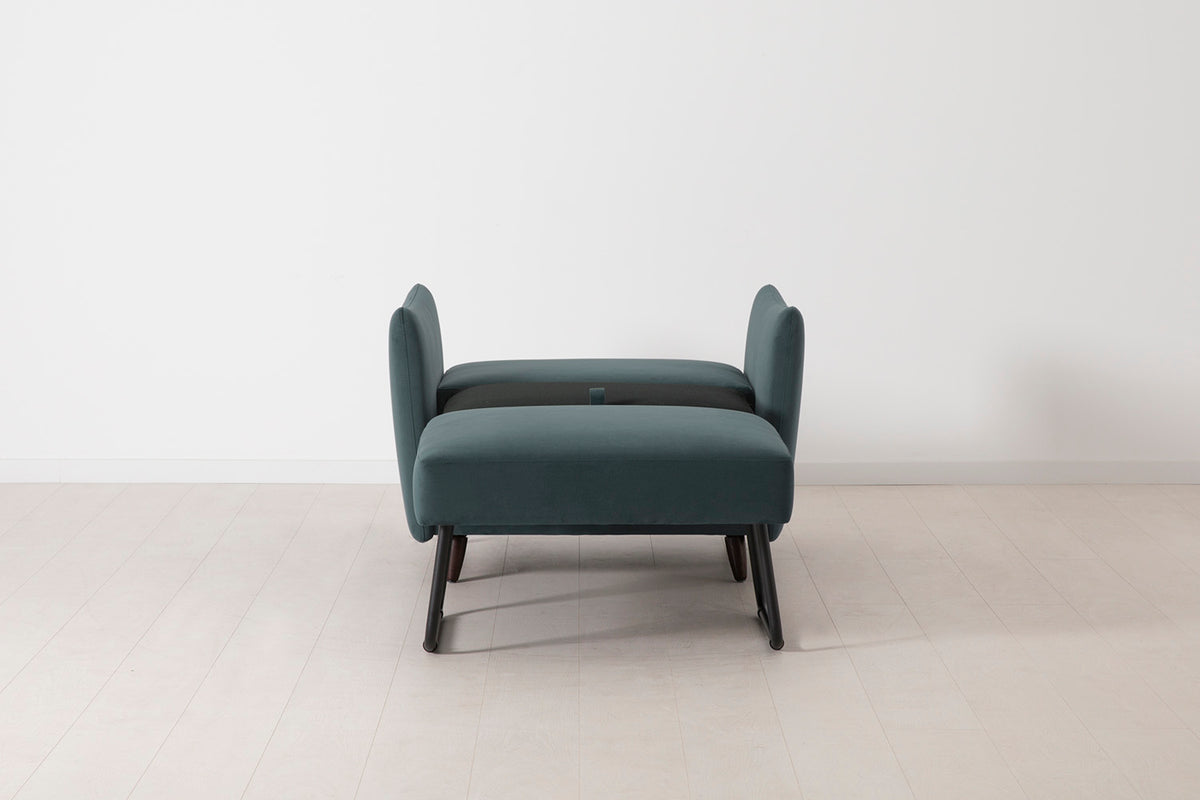 Model 08 Chair Bed Single Sofa Bed, Petrol