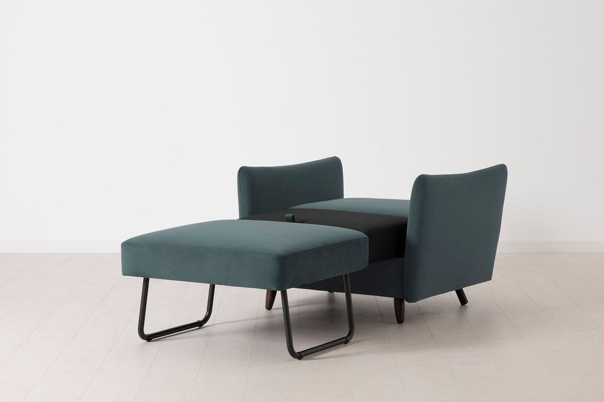 Model 08 Chair Bed Single Sofa Bed, Petrol