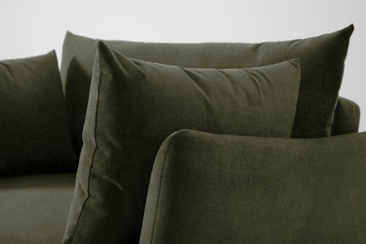 Single Chair Bed in green chenille