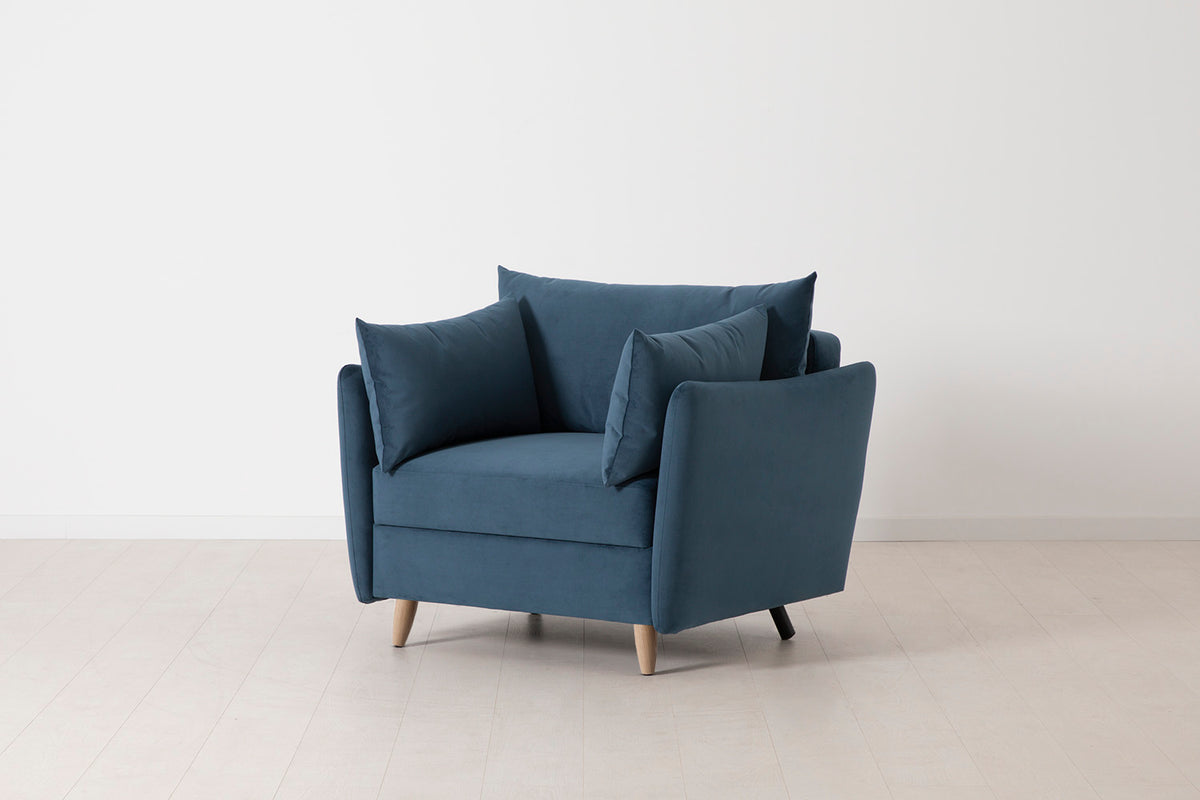 Model 08 Chair Bed Single Sofa Bed, Oak / Teal