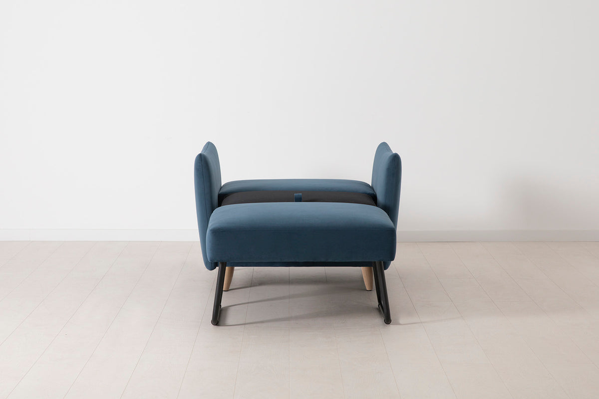 Model 08 Chair Bed Single Sofa Bed, Oak / Teal