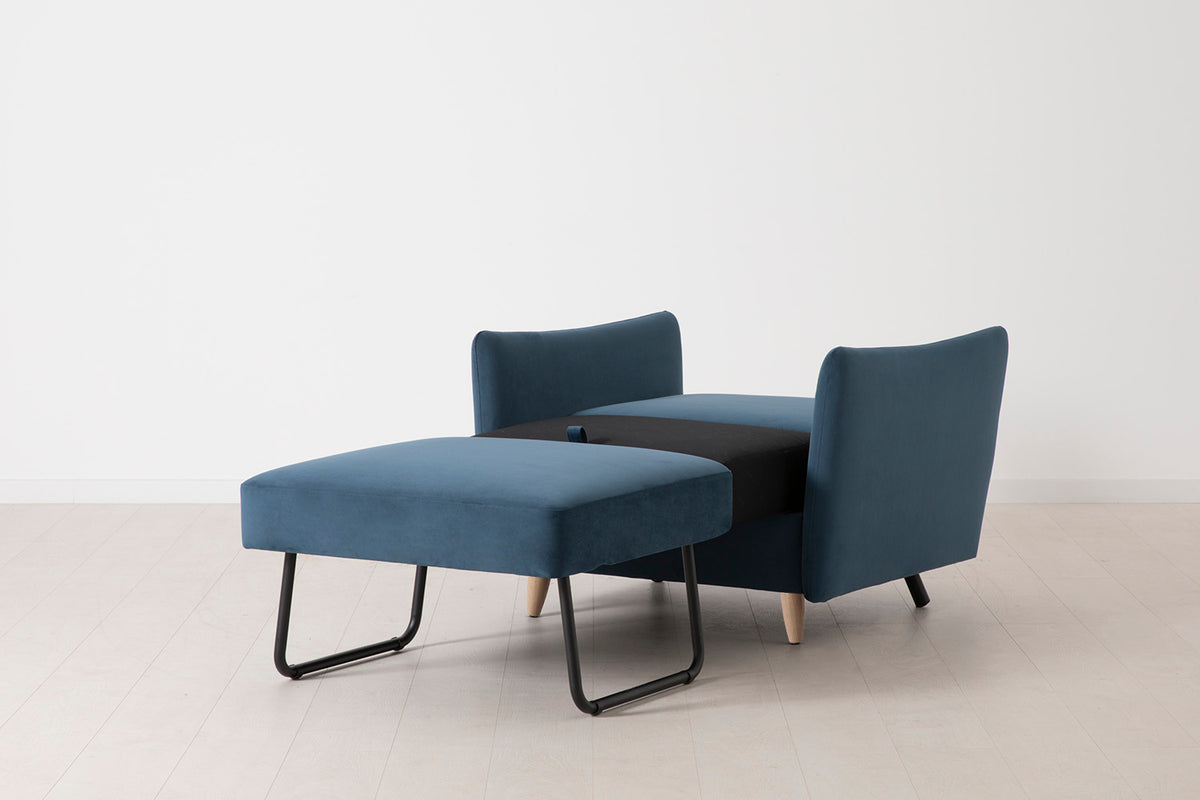 Model 08 Chair Bed Single Sofa Bed, Oak / Teal
