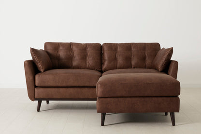 Ottoman in brown faux leather