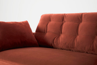 Model 10 3-Seater Sofa with Ottoman, Brick