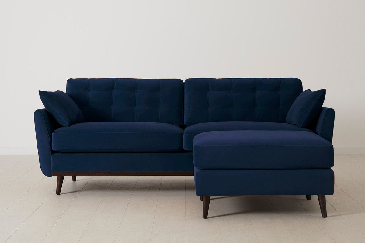 Model 10 3-Seater Sofa with Ottoman, Indigo