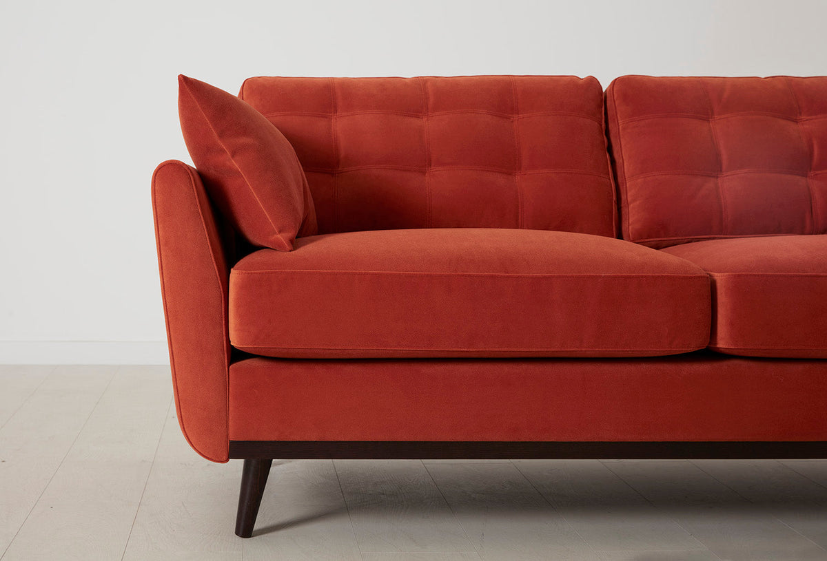 Model 10 3-Seater Sofa with Ottoman, Paprika