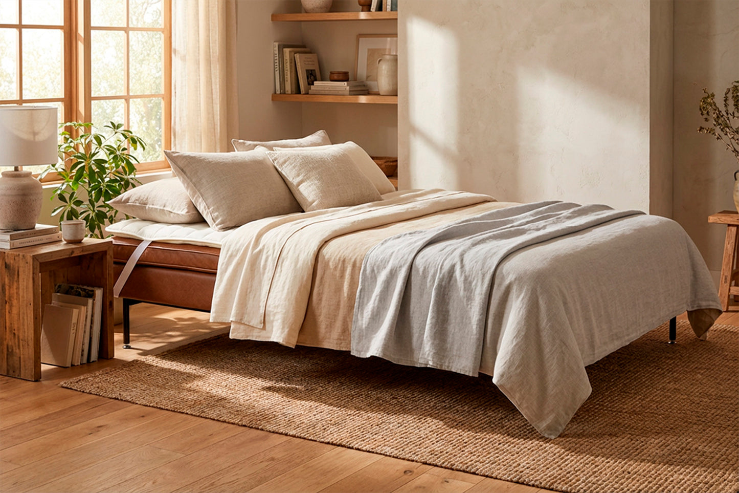 Model 11 Sofa Bed 3 Seater, Maple