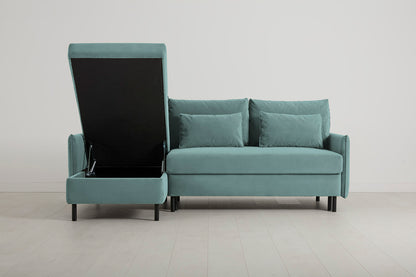 Model 12 Sofa Bed with Storage 3 Seater Left Chaise, Airforce
