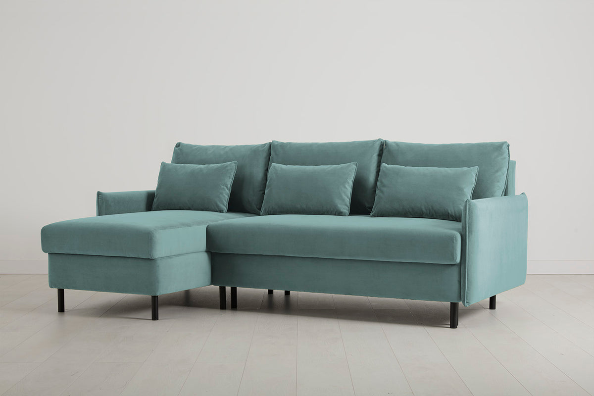 Model 12 Sofa Bed with Storage 3 Seater Left Chaise, Airforce