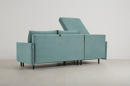 Model 12 Sofa Bed with Storage 3 Seater Left Chaise, Airforce