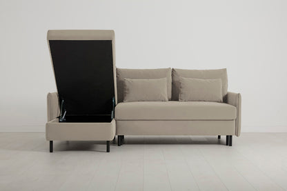 Model 12 Sofa Bed with Storage 3 Seater Left Chaise, Bone