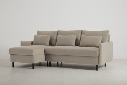Model 12 Sofa Bed with Storage 3 Seater Left Chaise, Bone