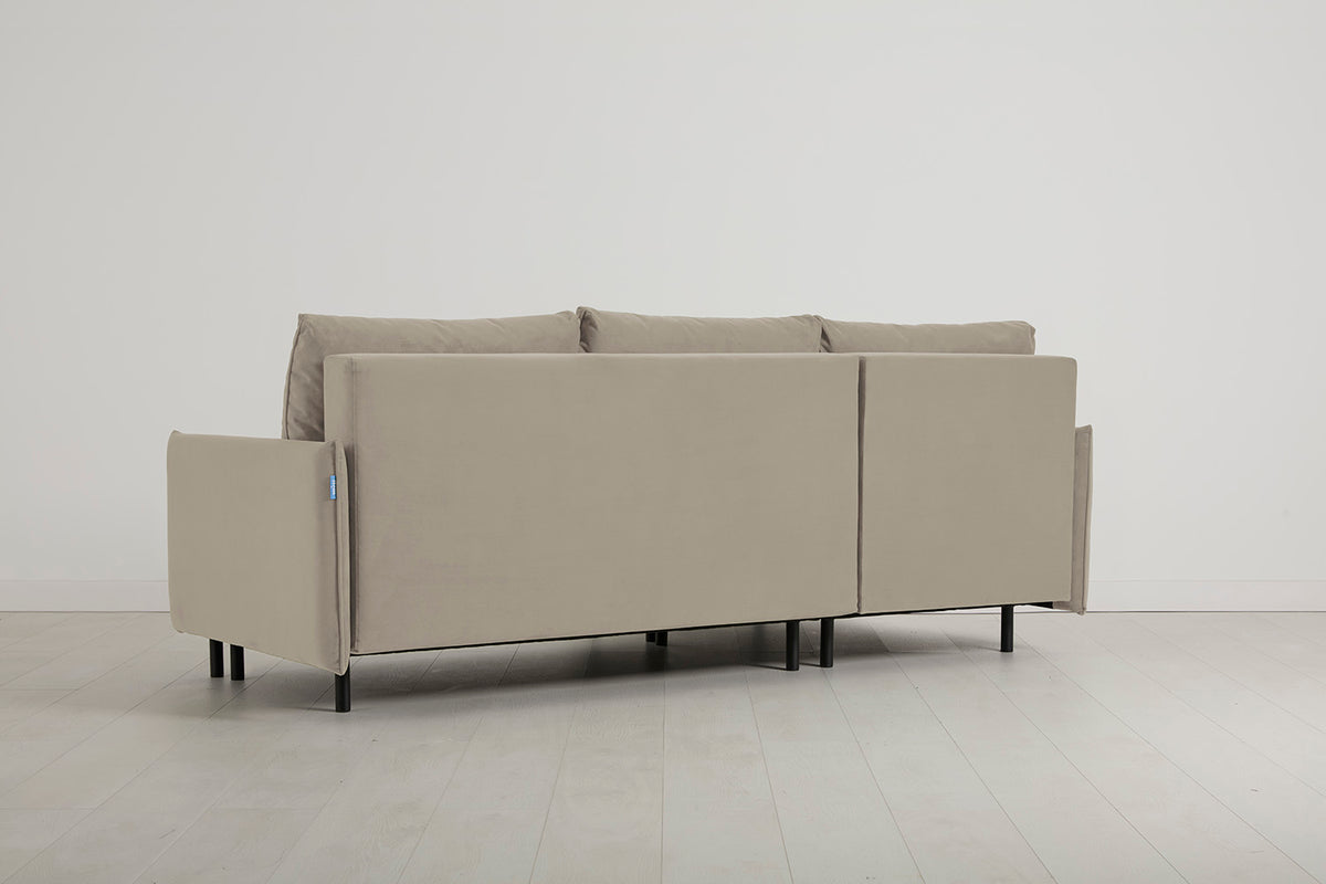 Model 12 Sofa Bed with Storage 3 Seater Left Chaise, Bone