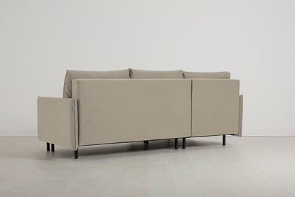 Model 12 Sofa Bed with Storage 3 Seater Left Chaise, Bone
