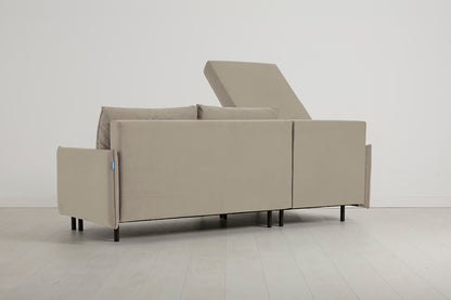 Model 12 Sofa Bed with Storage 3 Seater Left Chaise, Bone