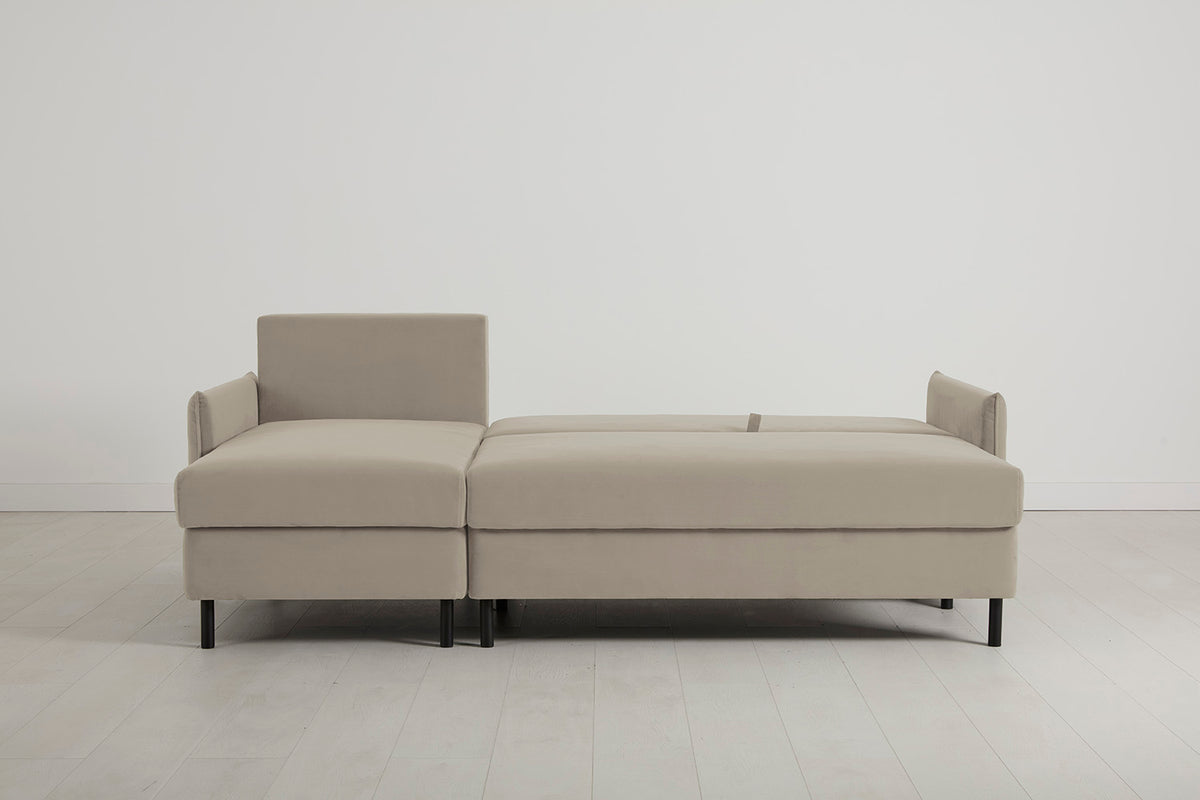 Model 12 Sofa Bed with Storage 3 Seater Left Chaise, Bone