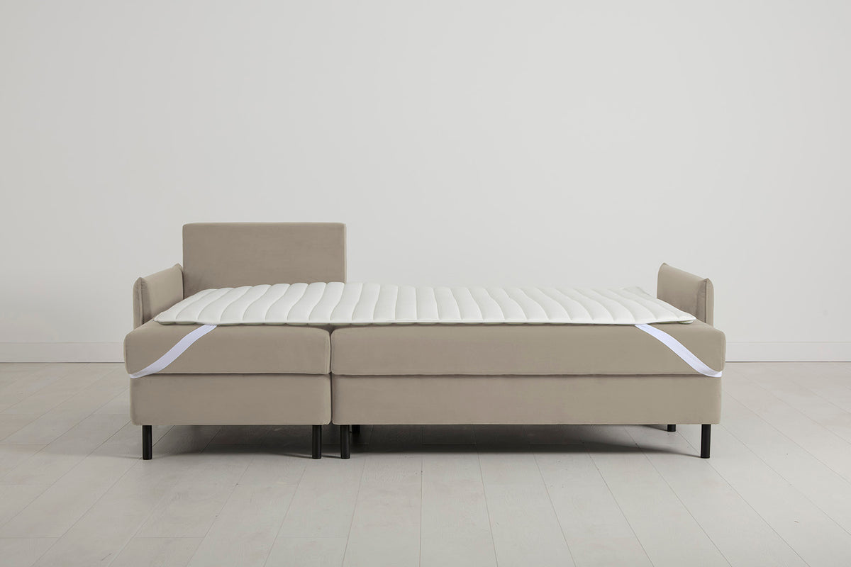 Model 12 Sofa Bed with Storage 3 Seater Left Chaise, Bone
