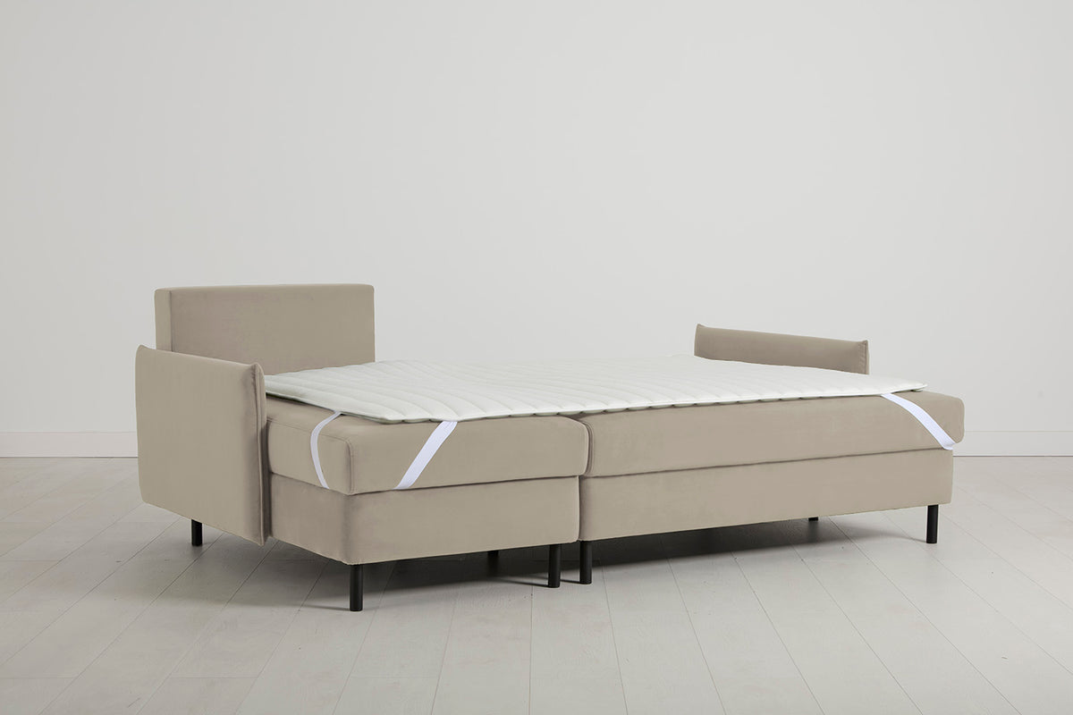 Model 12 Sofa Bed with Storage 3 Seater Left Chaise, Bone
