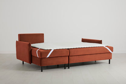 Model 12 Sofa Bed with Storage 3 Seater Left Chaise, Brick