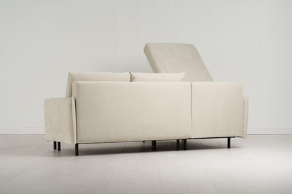 Model 12 Sofa Bed with Storage 3 Seater Left Chaise, Chalk