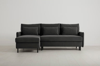 Model 12 Sofa Bed with Storage 3 Seater Left Chaise, Charcoal