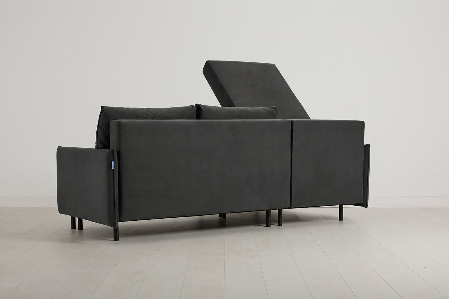 Model 12 Sofa Bed with Storage 3 Seater Left Chaise, Charcoal