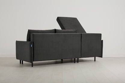 Model 12 Sofa Bed with Storage 3 Seater Left Chaise, Charcoal